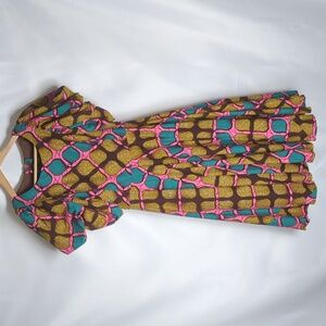 Handmade African Wax Print Ankara Dress | Hitarget Cotton | Puff Sleeve